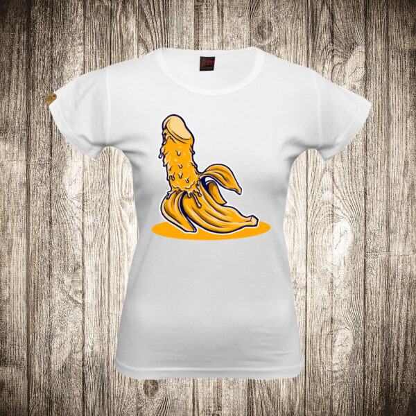 zenska majica boja bela slika banana sala