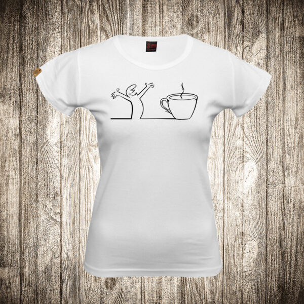zenska majica boja bela slika la linea kafa