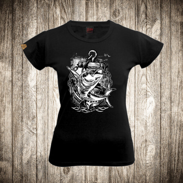 zenska majica boja crna slika pecanje riba 3