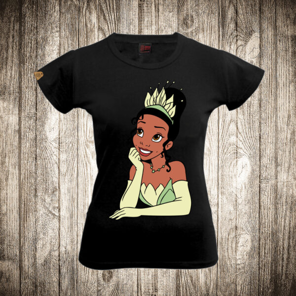 zenska majica boja crna slika princeza i zabac 2