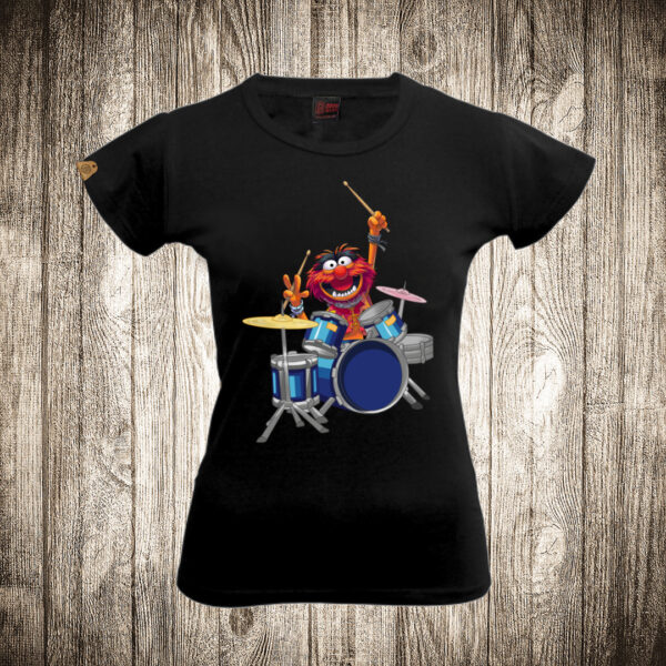 zenska majica boja crna slika zverko bubnjar mapet sou