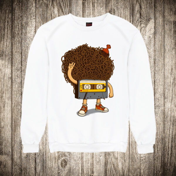 duks bez kapuljace boja bela slika afro kaseta retro