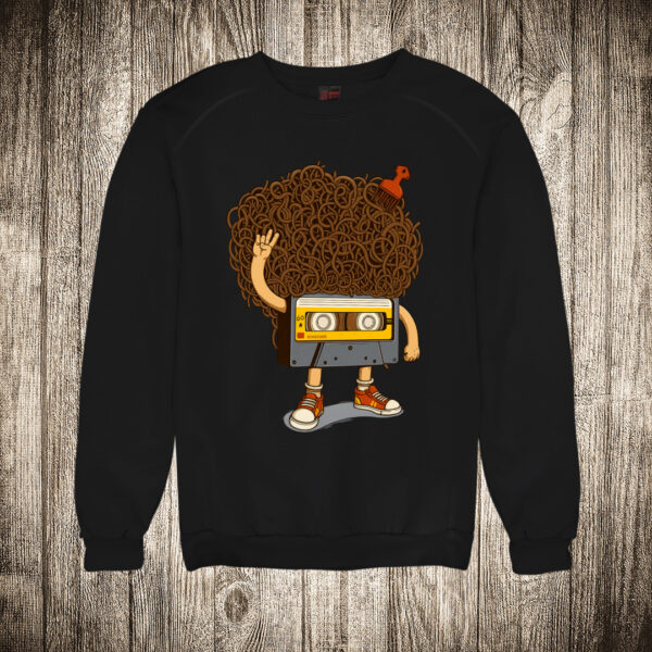 duks bez kapuljace boja crna slika afro kaseta retro