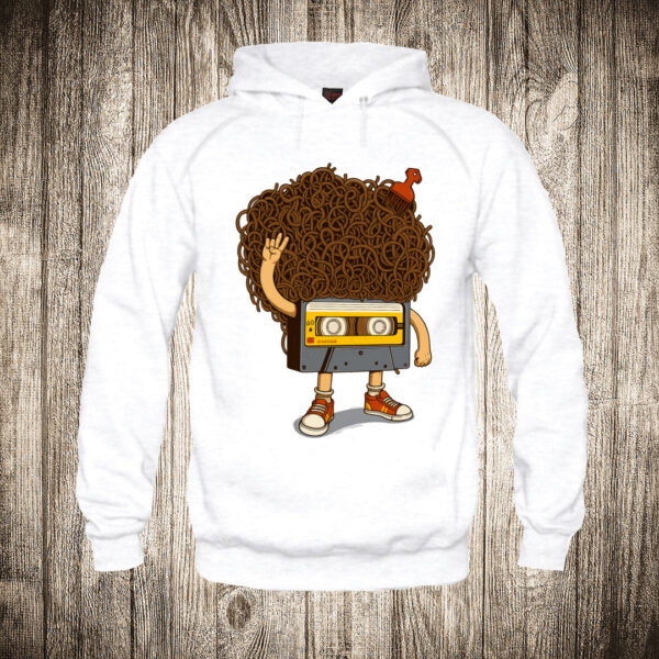 duks sa kapuljacom boja bela slika afro kaseta retro