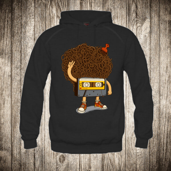 duks sa kapuljacom boja crna slika afro kaseta retro