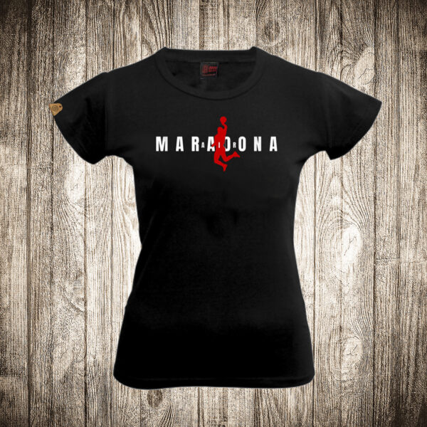 zenska majica boja crna slika air maradona
