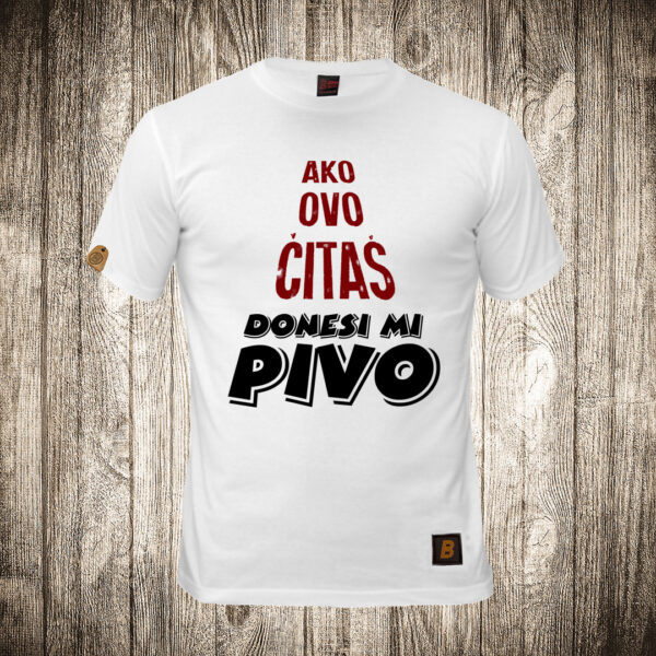 muska majica boja bela slika ako ovo citas donesi mi pivo