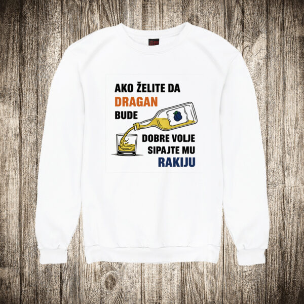 duks bez kapuljace boja bela slika ako zelis da upisati ime po zelji bude dobre volje rakija