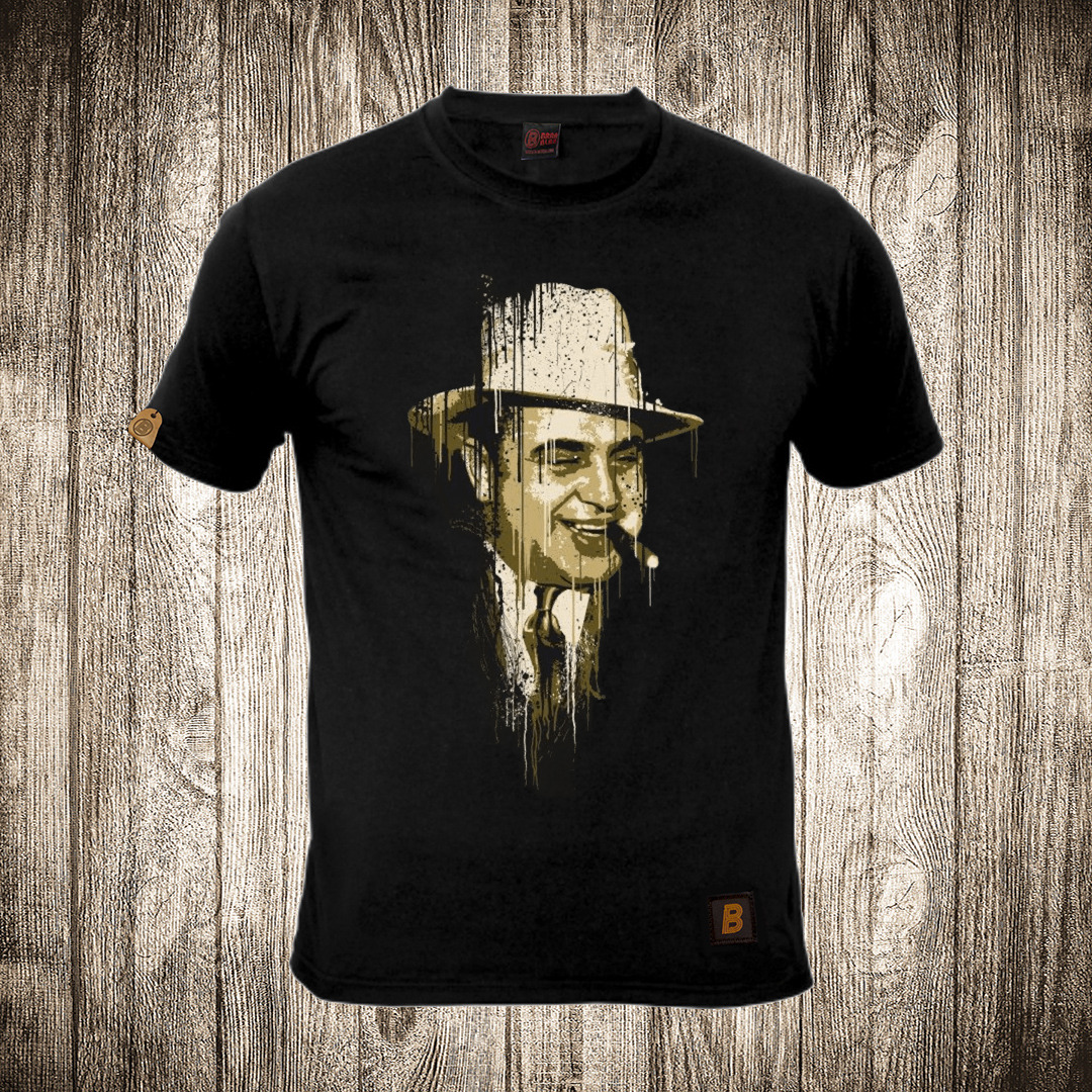 Muška majica crne boje sa motivom Al Capone 6 muska majica boja crna slika al capone 6