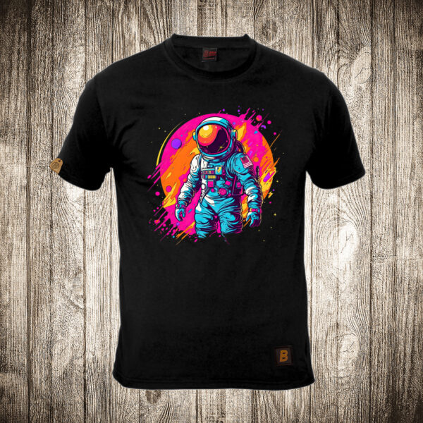 muska majica boja crna slika astronaut multikolor