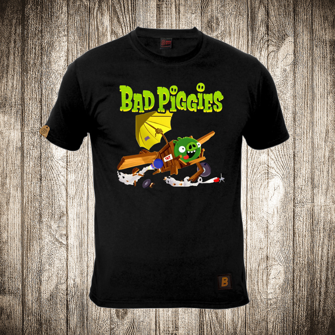 Muška majica crne boje sa motivom Bad Piggies / Angry Birds muska majica boja crna slika bad piggies angry birds