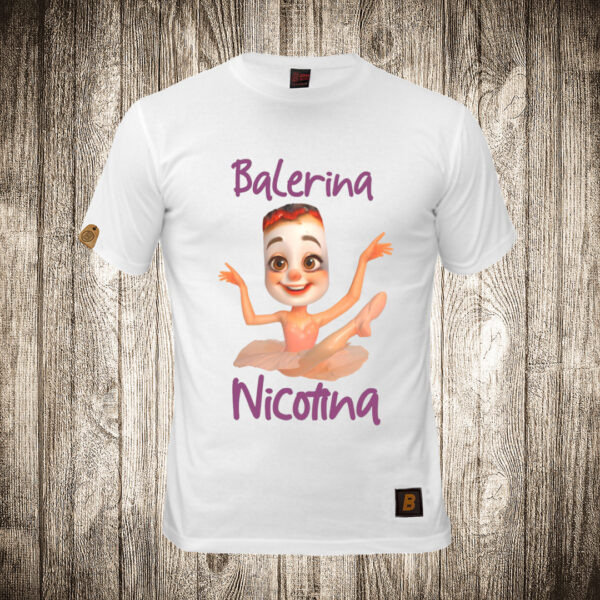muska majica boja bela slika balerina nicotina brain rot