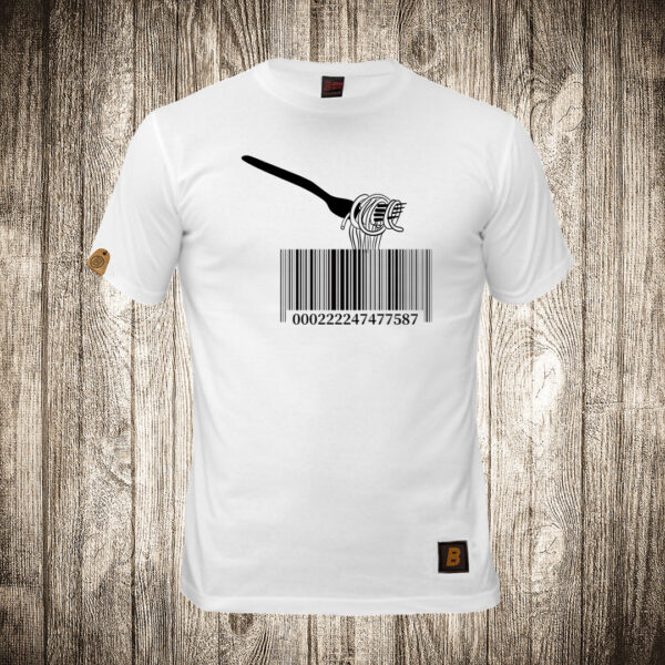 decija majica boja bela slika barcode spageti