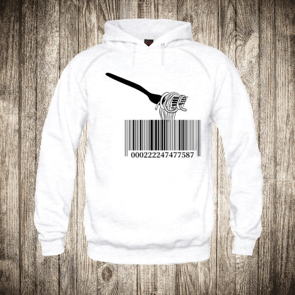 duks sa kapuljacom boja bela slika barcode spageti