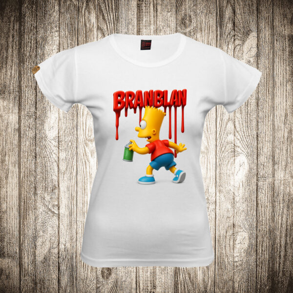 zenska majica boja bela slika bart bran blan simpsonovi