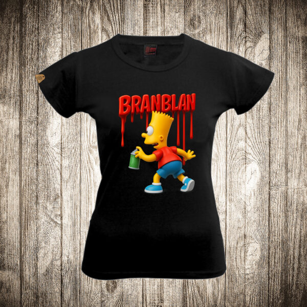 zenska majica boja crna slika bart bran blan simpsonovi