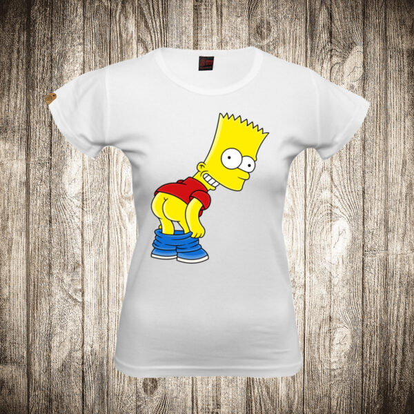 zenska majica boja bela slika bart simpson 1