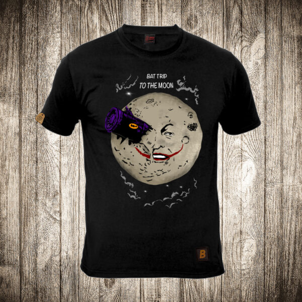 muska majica boja crna slika bat trip to the moon