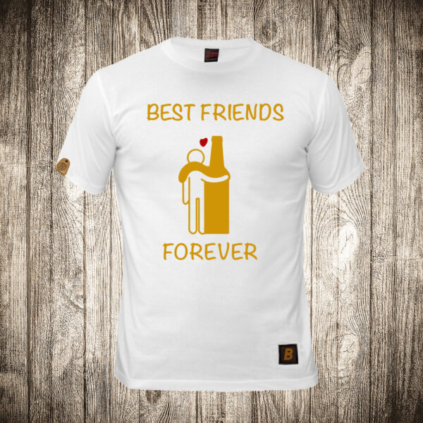 muska majica boja bela slika best friends forever bffpivo i covek