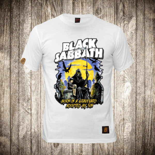 muska majica boja bela slika black sabbath