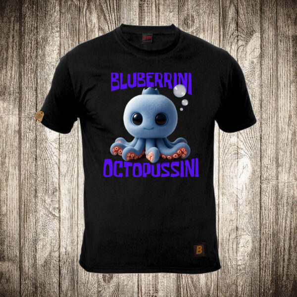 muska majica boja crna slika bluberrini octopussini brain rot