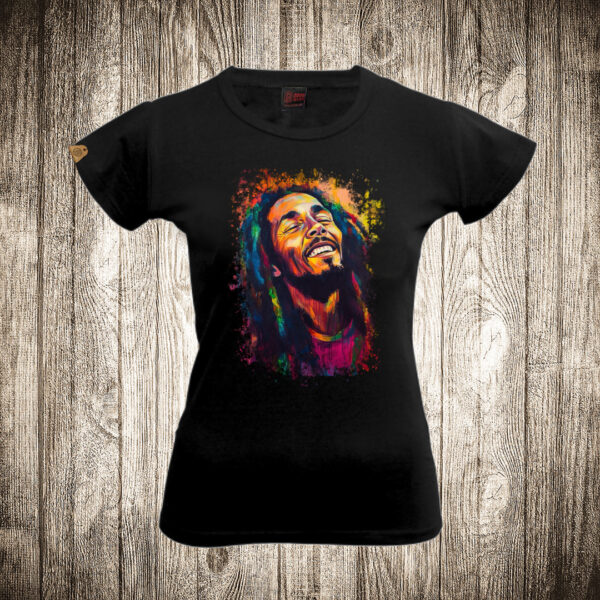 zenska majica boja crna slika bob marley 3 bob marli