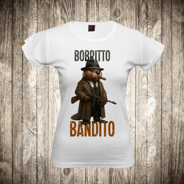 zenska majica boja bela slika bobritto bandito brain rot