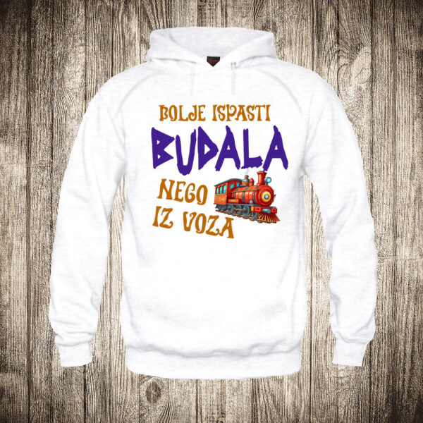 duks sa kapuljacom boja bela slika bolje ispasti budala nego iz voza