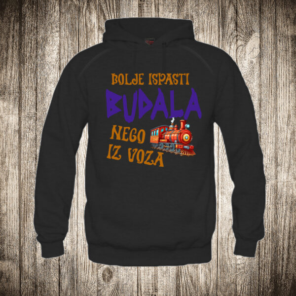 duks sa kapuljacom boja crna slika bolje ispasti budala nego iz voza