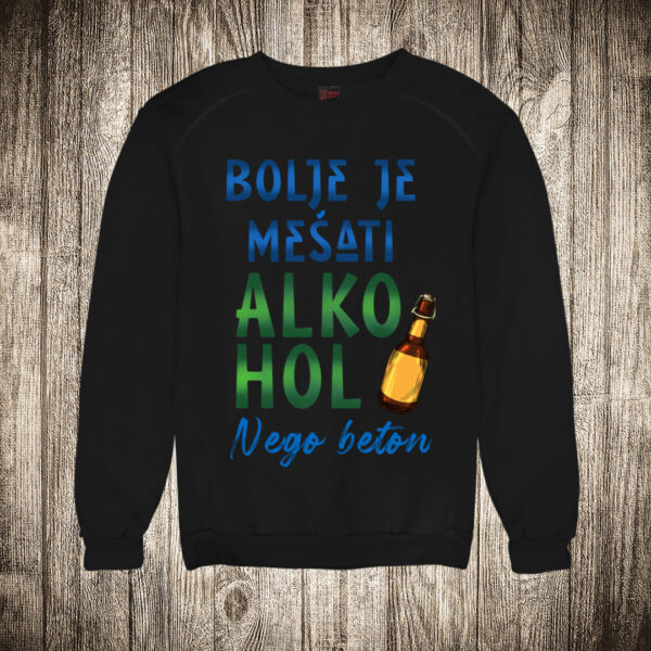 duks bez kapuljace boja crna slika bolje mesati alkohol nego beton
