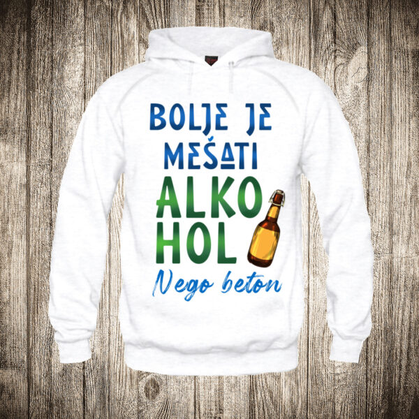 duks sa kapuljacom boja bela slika bolje mesati alkohol nego beton