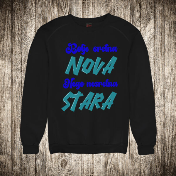 duks bez kapuljace boja crna slika bolje sretna nova nego nesretna stara