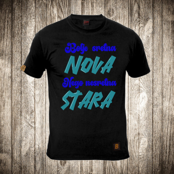 muska majica boja crna slika bolje sretna nova nego nesretna stara
