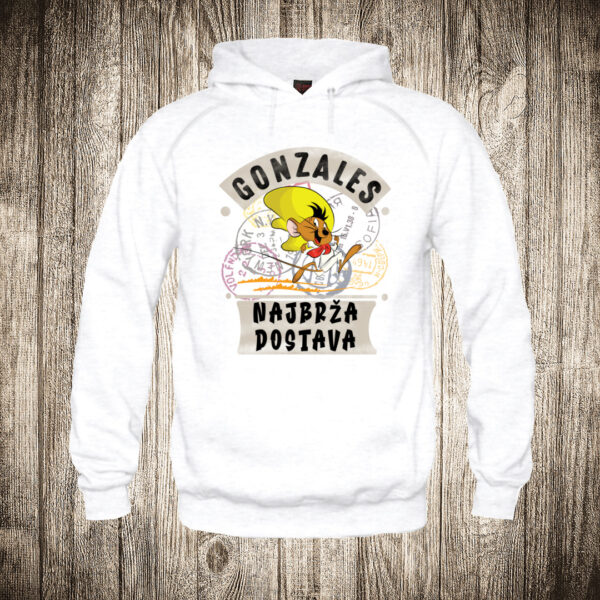 deciji duks boja bela slika brzi gonzales najbrza dostava