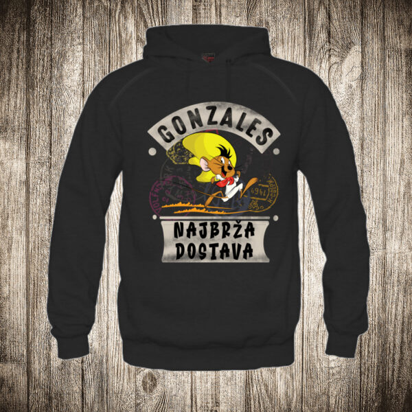 duks sa kapuljacom boja crna slika brzi gonzales najbrza dostava