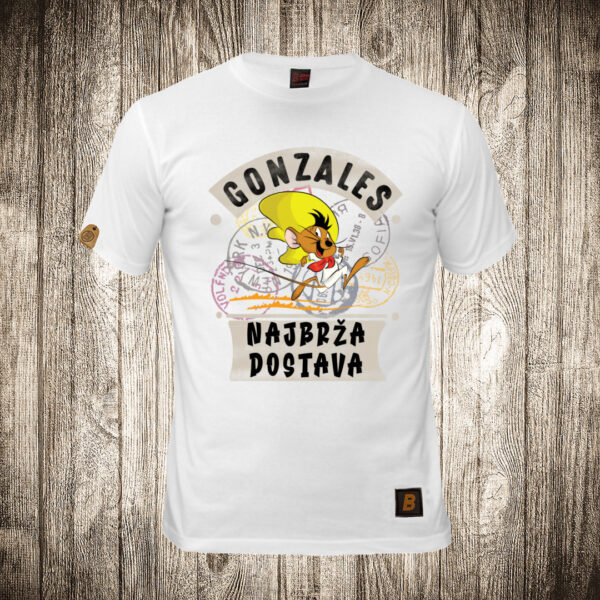 muska majica boja bela slika brzi gonzales najbrza dostava
