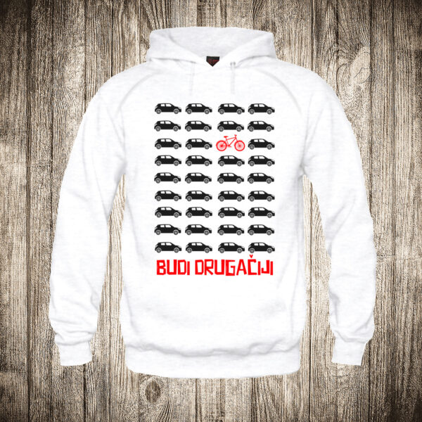 deciji duks boja bela slika budi drugaciji bicikl