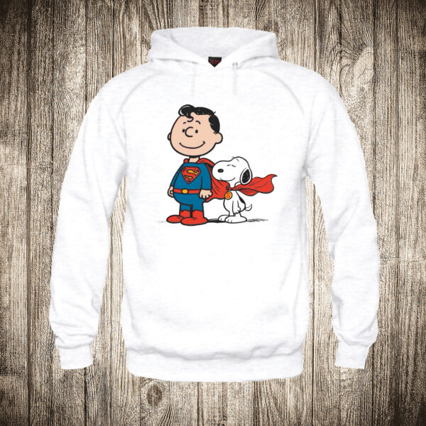 deciji duks boja bela slika carli braun i snupi supermen