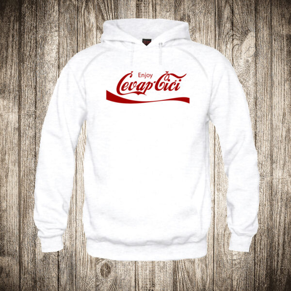 deciji duks boja bela slika cevapcici 2 coca cola