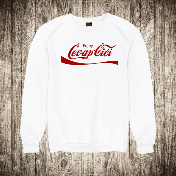 duks bez kapuljace boja bela slika cevapcici 2 coca cola