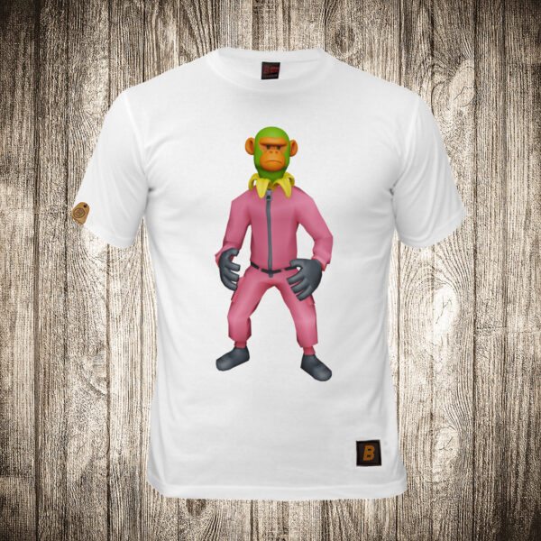 decija majica boja bela slika chimpanzini bananini squid game brain rot