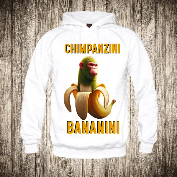 duks sa kapuljacom boja bela slika chimpanzini bananini