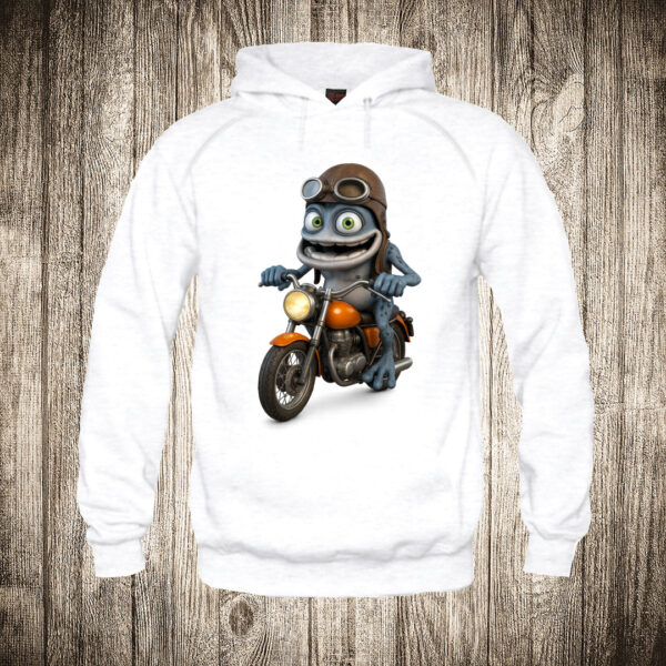 deciji duks boja bela slika crazy frog na motoru