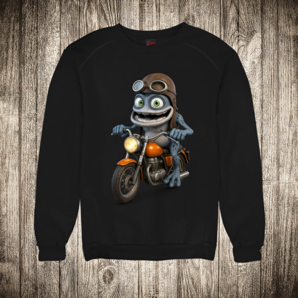 duks bez kapuljace boja crna slika crazy frog na motoru