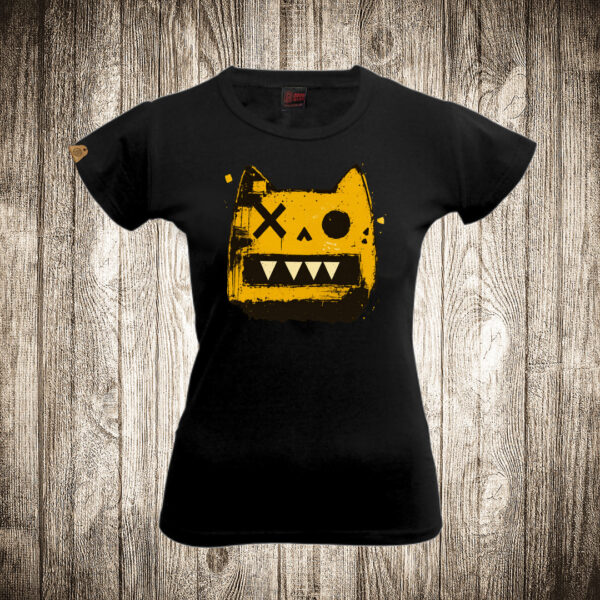 zenska majica boja crna slika creepy macak cat 1