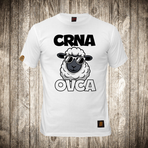 decija majica boja bela slika crna ovca 2