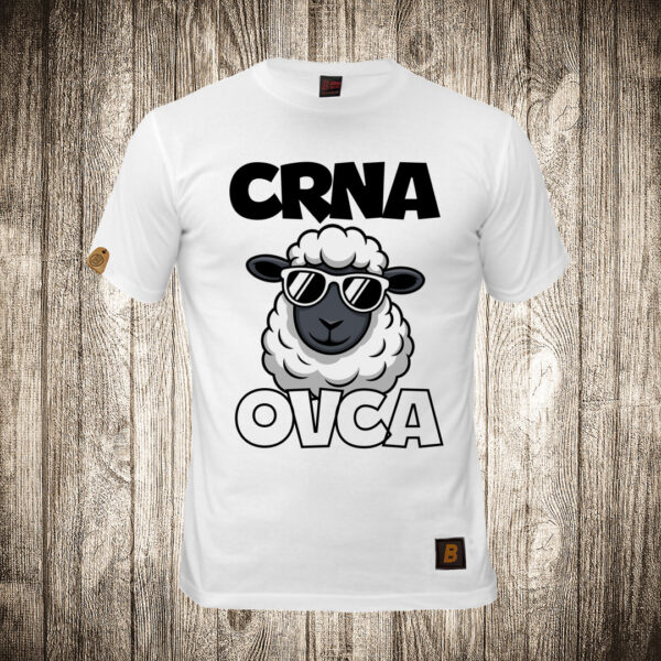 muska majica boja bela slika crna ovca 2
