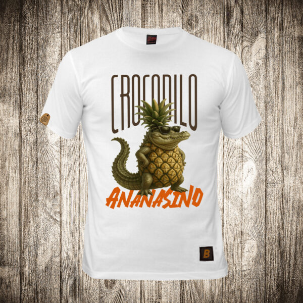muska majica boja bela slika crocodilo ananasino brain rot