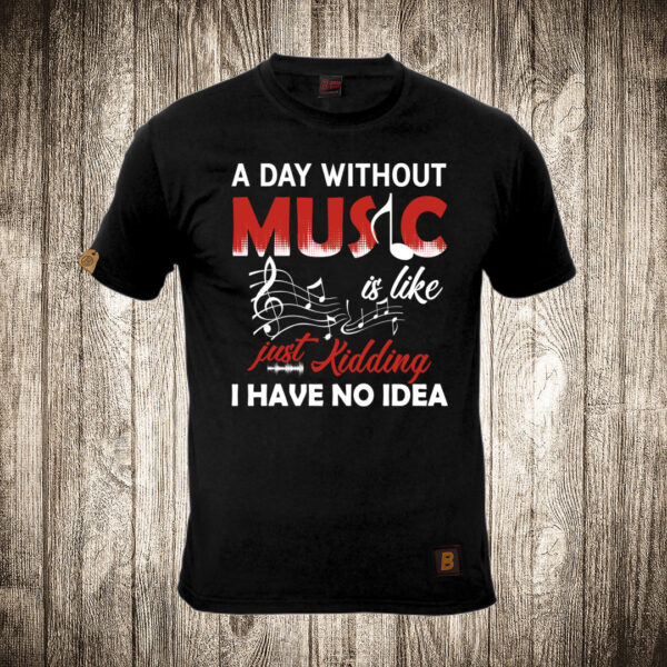 muska majica boja crna slika dan bez muzike a day without music