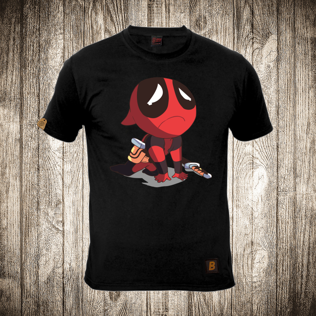 Muška majica crne boje sa motivom Deadpool 10 tužan muska majica boja crna slika deadpool 10 tuzan
